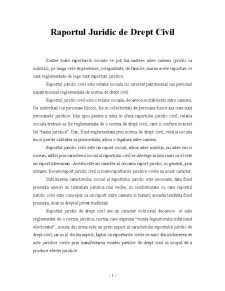 Raportul Juridic de Drept Civil - Pagina 1