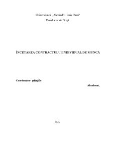 Încetarea contractului individual de muncă - Pagina 1
