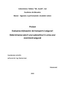 Evaluarea mijloacelor de transport și asigurări determinarea valorii unui autovehicul în urma unui eveniment asigurat - Pagina 1