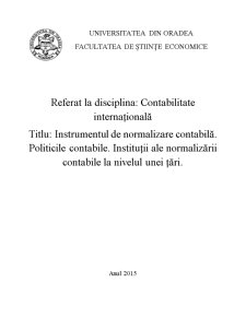 Instrumentul de normalizare contabilă - Politicile contabile - Instituții ale normalizării contabile la nivelul unei țări - Pagina 1