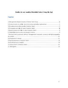 Studiu de caz - analiza hotelului Select Grup din Iași - Pagina 1