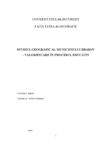 Studiu Geografic al Municipiului Brașov - Pagina 1