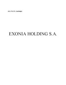 Exonia Holding SA - Pagina 1