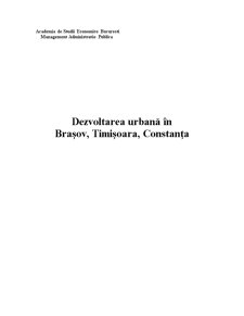 Dezvoltarea urbană în Brașov, Timișoara, Constanța - Pagina 1