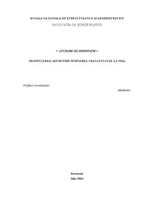 Modificările Aduse prin Semnarea Tratatului de la Nisa - Pagina 1