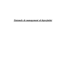 Sistemele de Management al Depozitului - Pagina 1