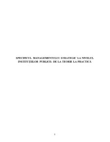 Specificul managementului strategic la nivelul instituțiilor publice de la teorie la practică - Pagina 1