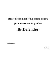 Strategie de marketing pentru promovarea unui produs - Bitdefender - Pagina 1