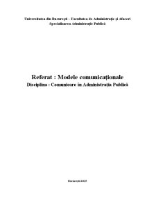 Modele comunicaționale - Bariere în comunicare - Pagina 1