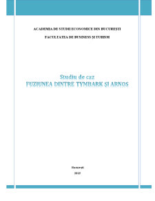 Studiu de caz - Fuziunea dintre Tymbark și Arnos - Pagina 1