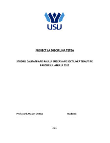 Studiul calității apei râului Suceava pe secțiunea Tișăuți pe parcursul anului 2012 - Pagina 1