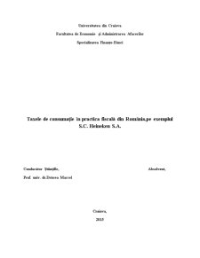 Taxele de consumație în practica fiscală din România, pe exemplul SC Heineken SA - Pagina 2