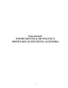 Instrumente de politică monetară și eficiența acestora - Pagina 2