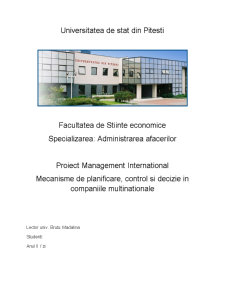 Mecanisme de planificare, control și decizie în companiile multinaționale - SC Dacia SA - Pagina 1