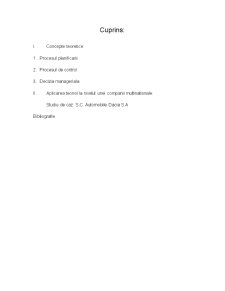 Mecanisme de planificare, control și decizie în companiile multinaționale - SC Dacia SA - Pagina 2