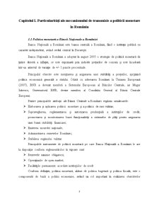 Analiza mecanismului de transmitere a politicii monetare a Băncii Naționale a României - Pagina 3