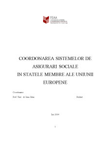 Coordonarea sistemelor de asigurări sociale în statele membre ale Uniunii Europene - Pagina 1