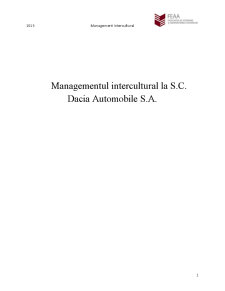 Managementul intercultural la SC Dacia Automobile SA - Pagina 1
