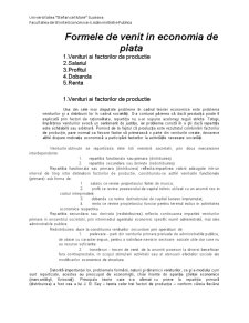Formele de venit în economia de piață - Pagina 1
