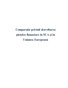 Comparație privind dezvoltarea piețelor financiare în SUA și în Uniunea Europeană - Pagina 1