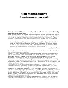 Risk Management - A Science Or An Art - Pagina 1