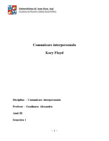 Comunicare Interpersonală - Kory Floyd - Pagina 1