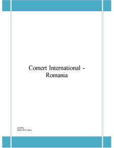 Comerț Internațional - România - Pagina 1