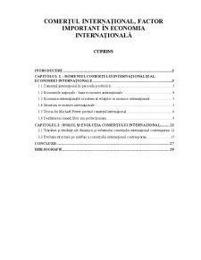 Comerțul internațional, factor important în economia internațională - Pagina 1