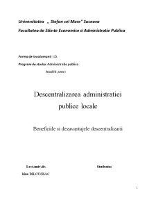 Descentralizarea administrației publice locale - Pagina 1