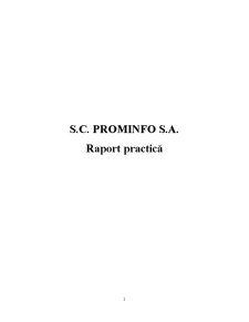 Raport practică SC Prominfo SA - Pagina 1