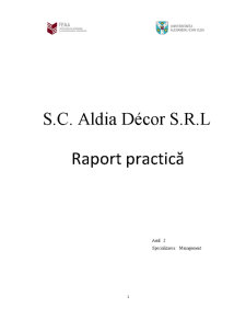 Raport practică - SC Aldia Decor SRL - Pagina 1