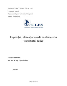 Expediția internaționala de containere în transportul rutier - Pagina 1