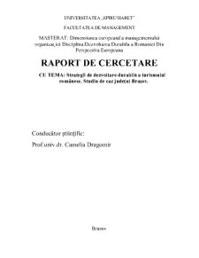 Strategii de dezvoltare durabilă a turismului românesc - Studiu de caz județul Brașov - Pagina 1