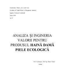 Analiza și ingineria valorii - Haină damă piele ecologică - Pagina 1