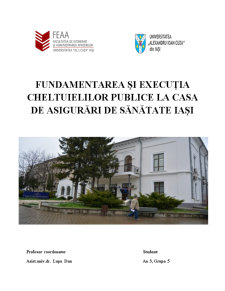 Fundamentarea și execuția cheltuielilor publice la casa de asigurări Iași - Pagina 1