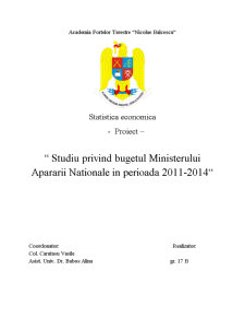 Studiu privind bugetul Ministerului Apărării Naționale în perioada 2011-2014 - Pagina 1