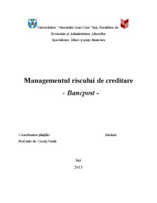 Managementul riscului bancar - BancPost - Pagina 1