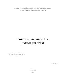 Politica industrială a uniunii europene - Pagina 1