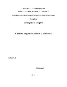 Cultura organizațională și calitatea - Pagina 1