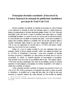 Principiul efectului constitutiv al înscrierii în CF în sistemul de publicitate imobiliară prevăzut de Noul Cod Civil - Pagina 1