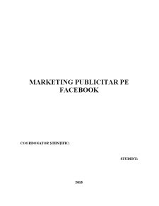 Marketing publicitar pe Facebook - Pagina 1