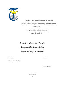 Bune practici de marketing Qatar și Tarom - Pagina 1