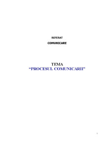 Procesul comunicării - Pagina 1