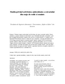 Studiu privind activitatea antioxidantă a extractului din coajă de rodie și semințe - Pagina 1