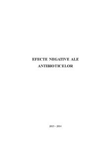 Efecte negative ale antibioticelor - Pagina 1
