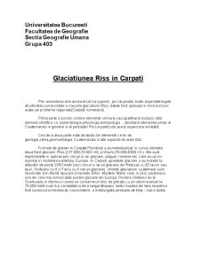 Glaciațiunea Riss în Carpați - Pagina 1