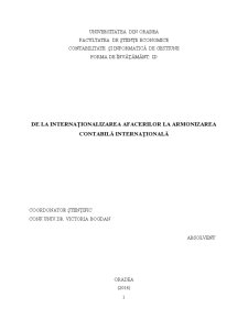 De la internaționalizarea afacerilor la armonizarea contabilă internațională - Pagina 1