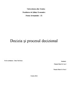 Decizia și procesul decizional - Pagina 1