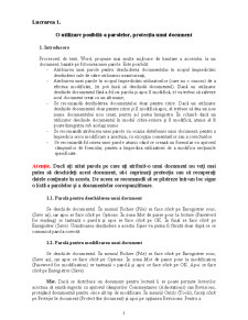 O utilizare posibilă a parolelor, protecția unui document - Pagina 1