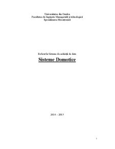 Sisteme domotice - sisteme de achiziții de date - Pagina 1